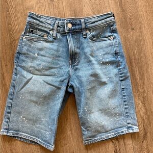 Calvin Klein Jeans Light Blue Denim Shorts with Paint-Splatter